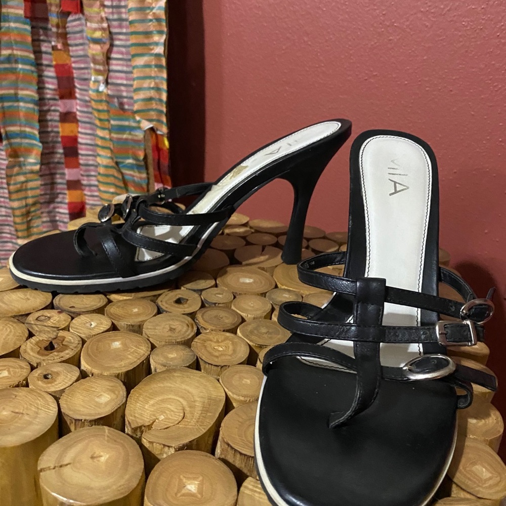 Black slip on heals